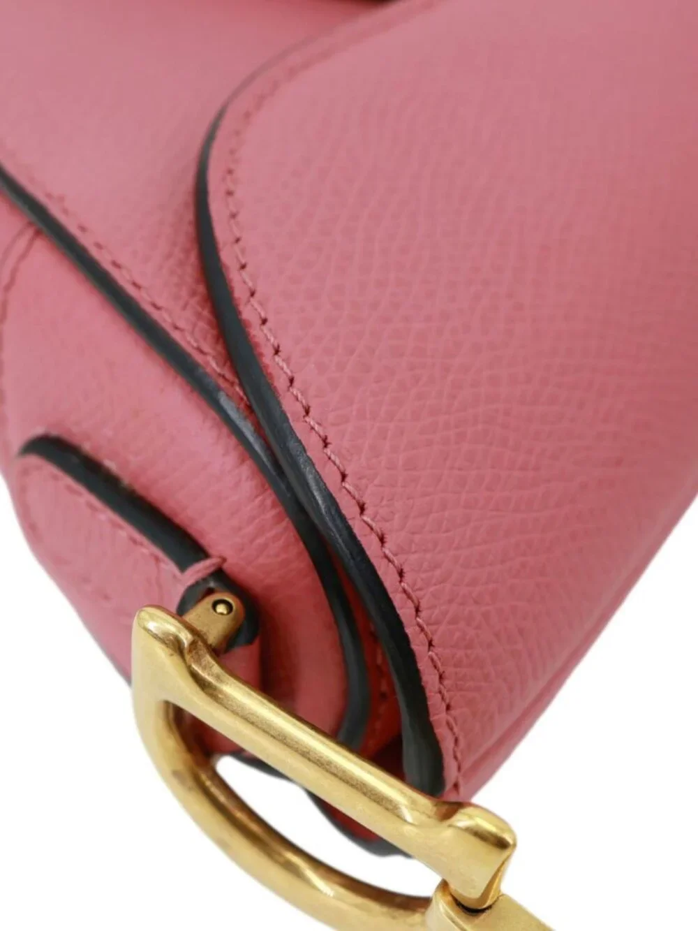 Christian Dior Saddle Mini Smooth Calfskin Leather Satchel Bag Antique Pink